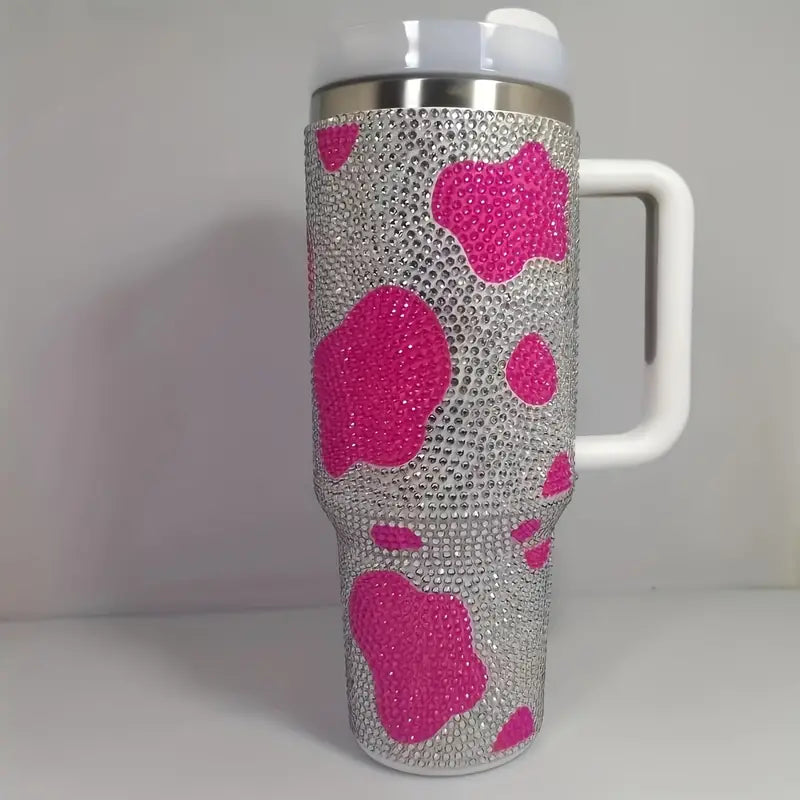 Stainless steel tumbler with lid and straw 