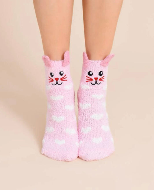 Calcetines con cara de conejo