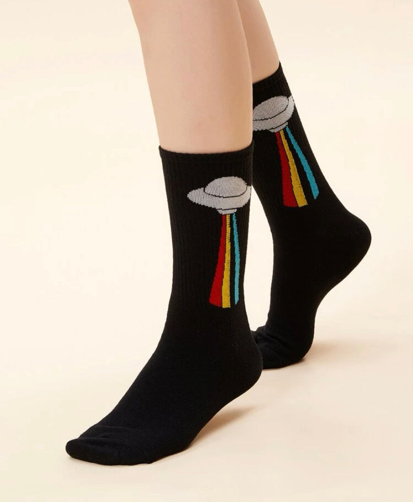 Socks with extraterrestrial image