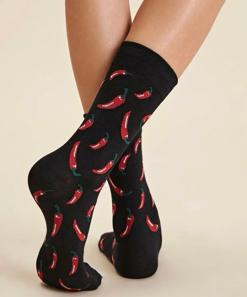 Chili Print Socks 