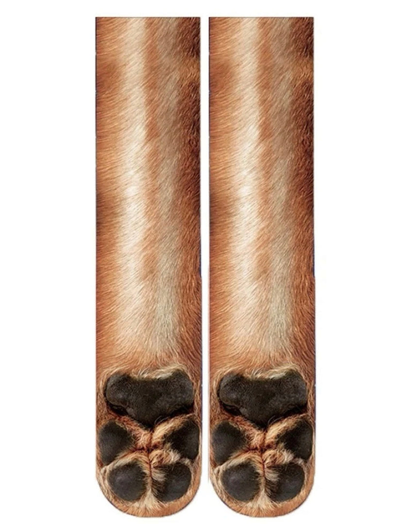 Calcetines con diseño de patas de perro