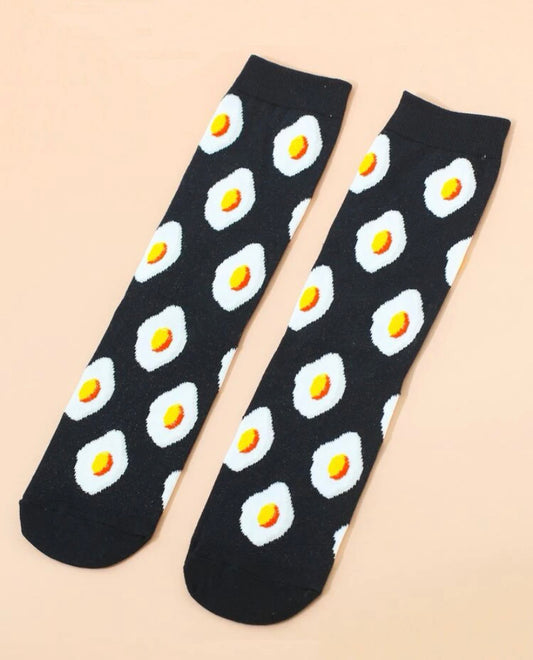 Calcetines con divertido estampado de huevos