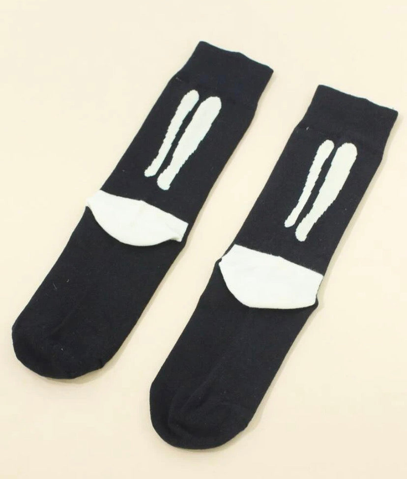 Skeleton socks. 