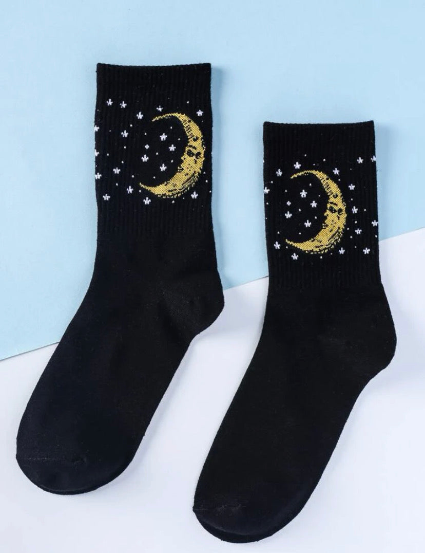 Calcetines con estampado de Luna y Estrellas